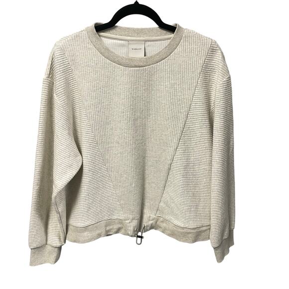 Varley Arleta Pullover Sweatshirt in Ivory Cloud Drawcord Hem Womens Medium - Picture 2 of 8